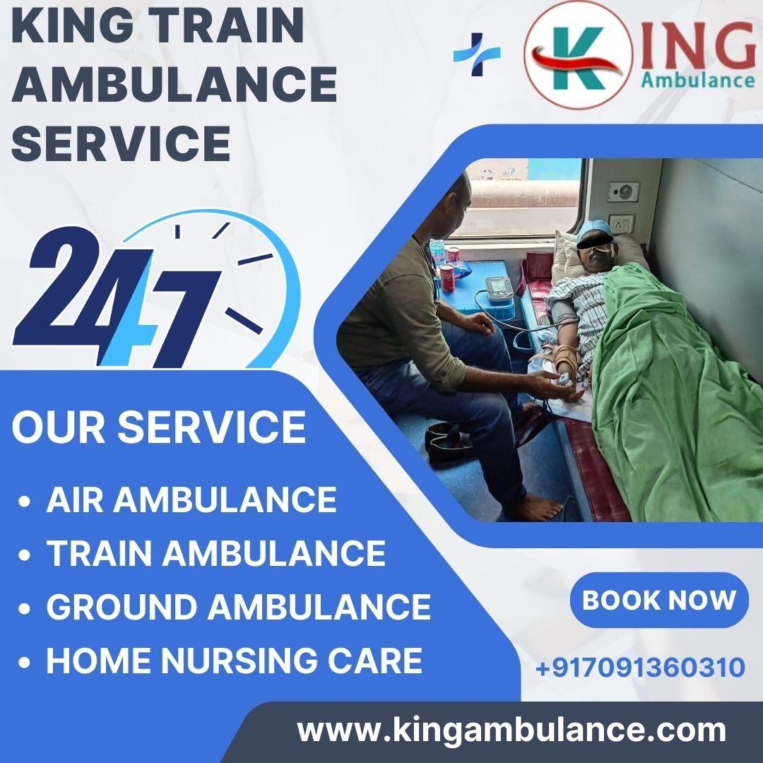 King Train Ambulance Service in Guwahati provides all the equipments required