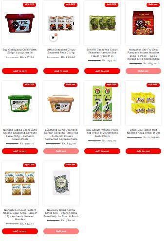 Korean Food Products Online India Shop Now at LuckyStore
