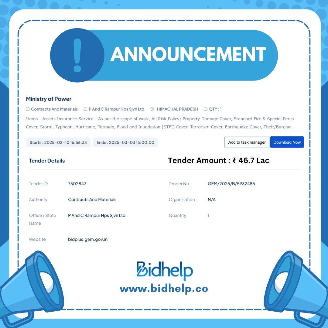 Government Tenders | Public Procument | Gem register | Himachal Pradesh Tender