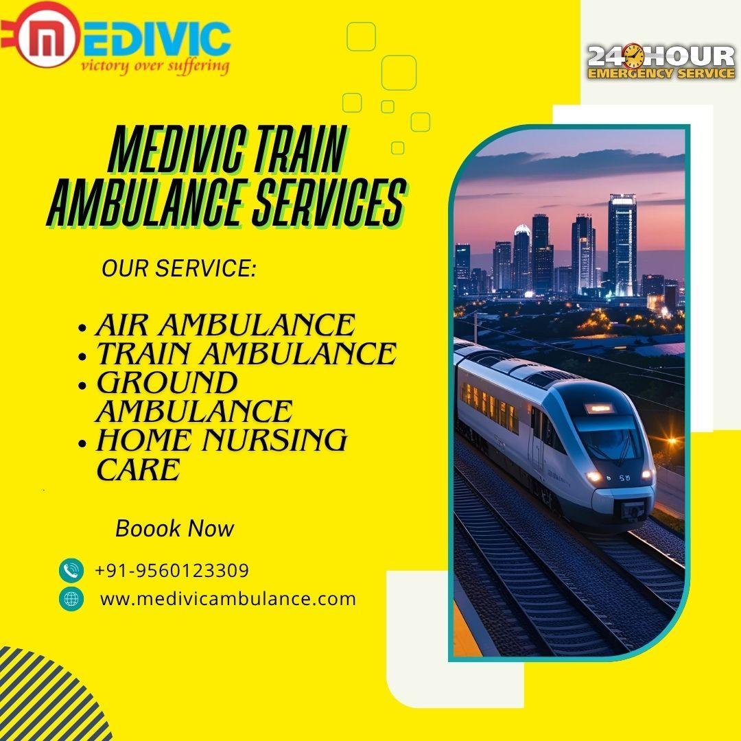 Medivic Train Ambulance in Guwahati offers meticulously scheduled patient shift