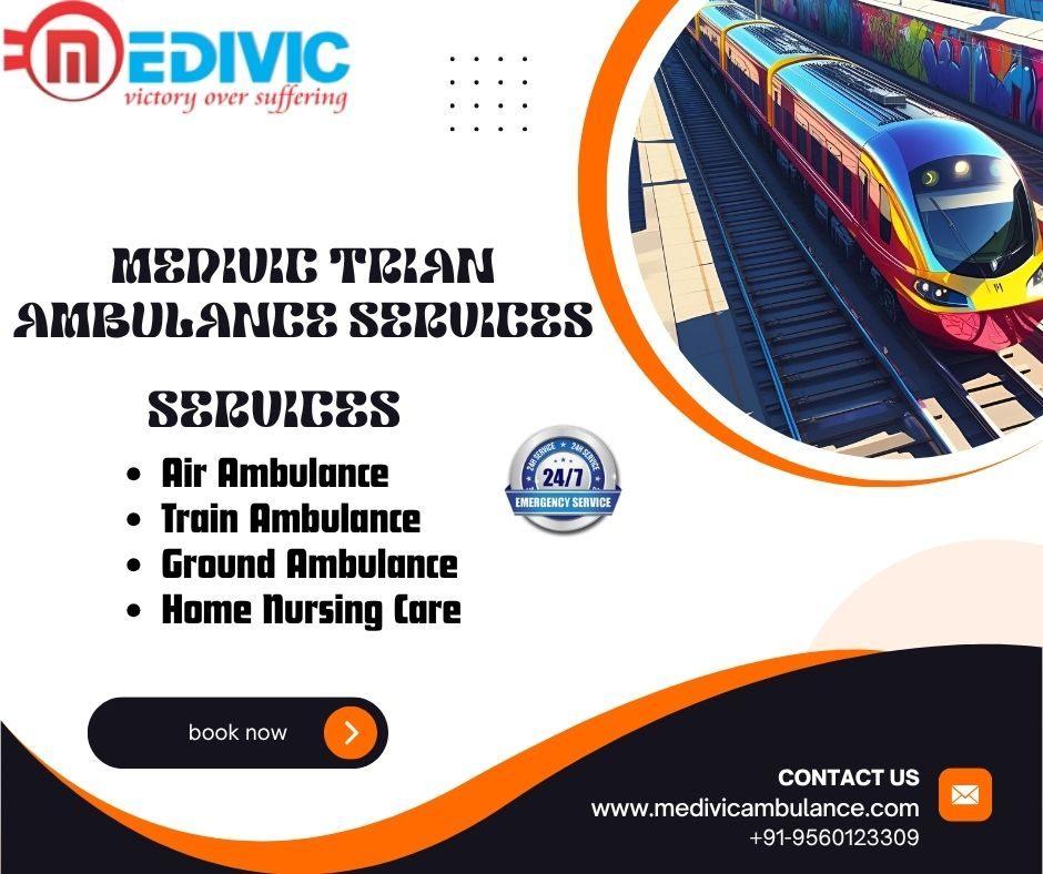 Medivic Train Ambulance Services in Kolkata provides a high-tech medical setup