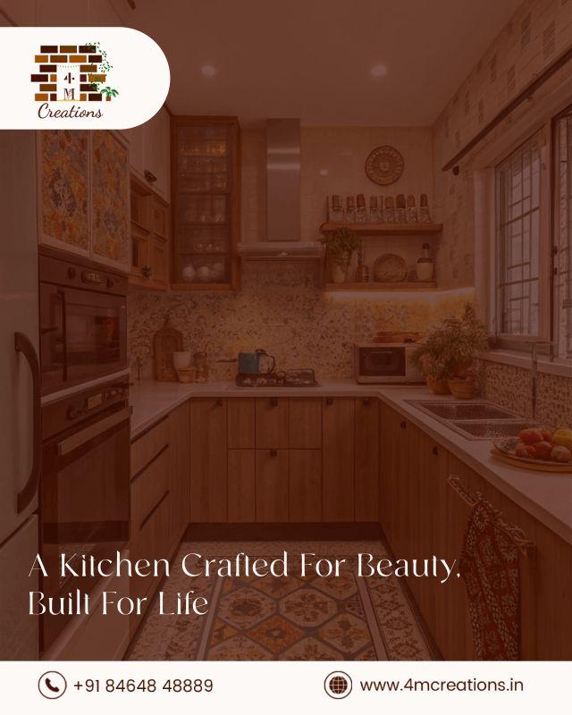 Elegant Modular Kitchen with Timeless Aesthetic Charm