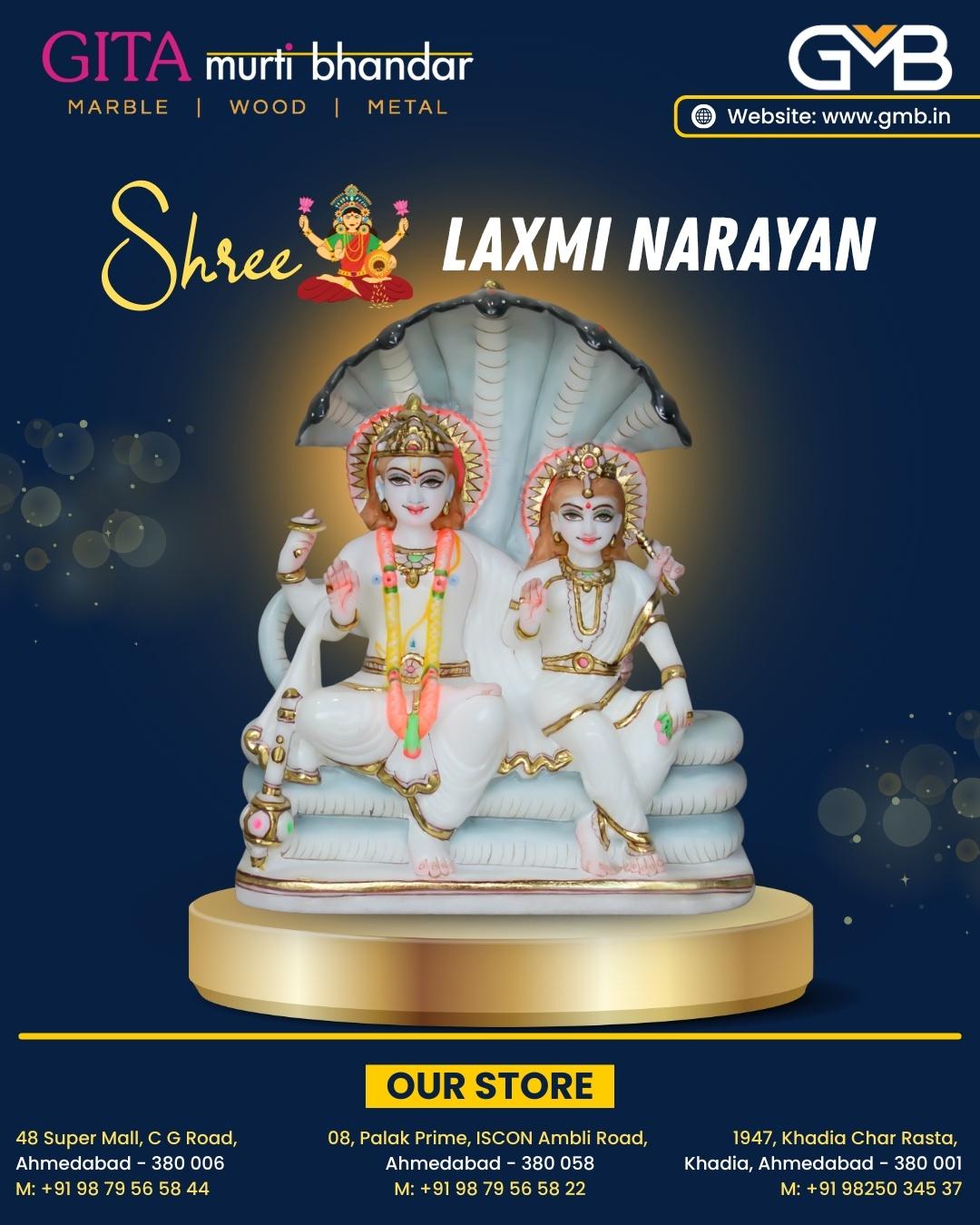 GMB.in | Shree Laxmi Narayan Marble Statues, C G Road, Ahmedabad