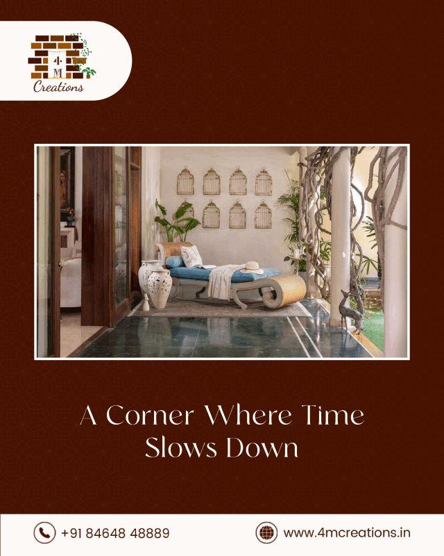 Serene Indoor Lounge with Rustic Charm and Natural Light