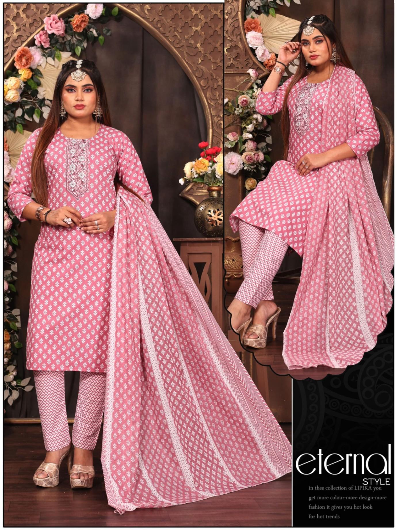 Floral Print Muslin Kurta Trouser Set Online - Where Tradition Meets Modernity