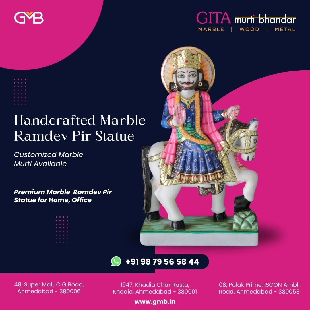 Hindu God Statues, Marble Ramdev Pir Statue 