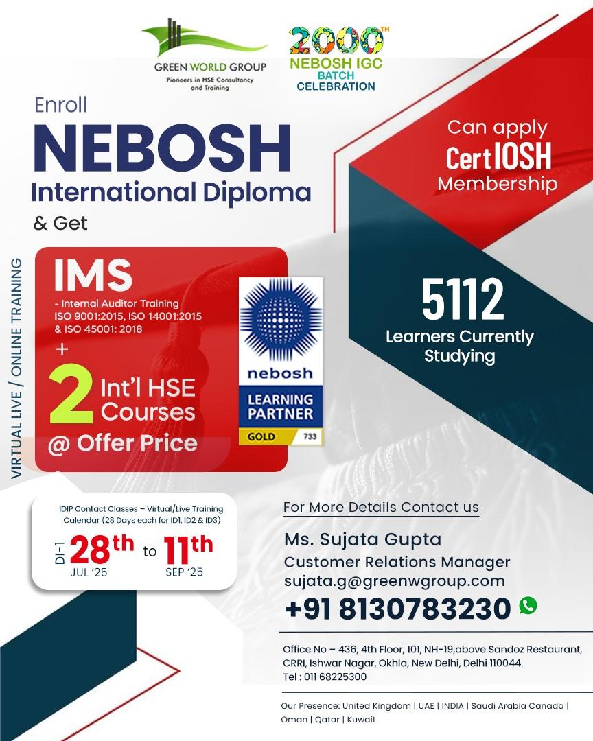 Boost your global HSE career with the NEBOSH International Diploma!