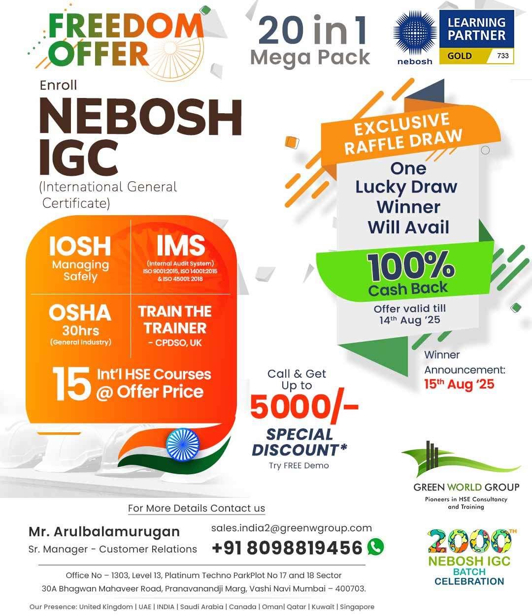  NEBOSH IGC Training in Chennai