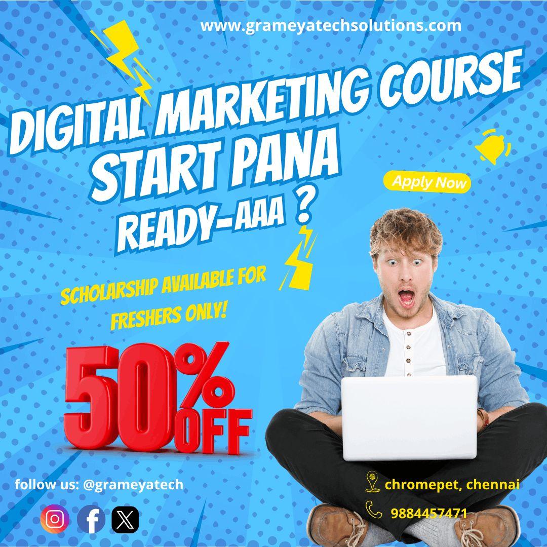 scholarship 50% on digital marketing course - grameyatechsolutions