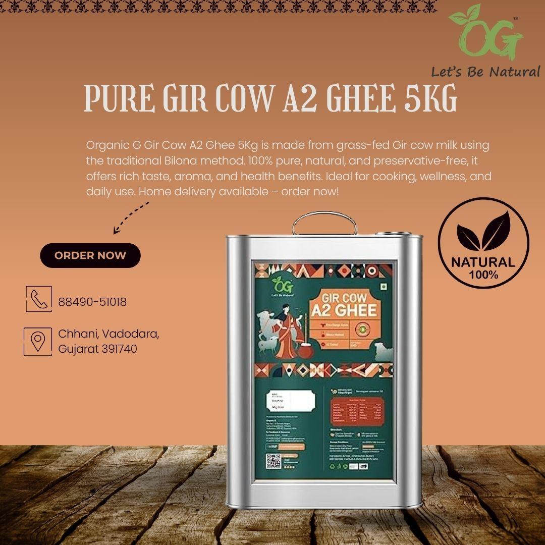 Pure Gir Cow A2 Ghee 5Kg Organic G Farm Fresh & Authentic