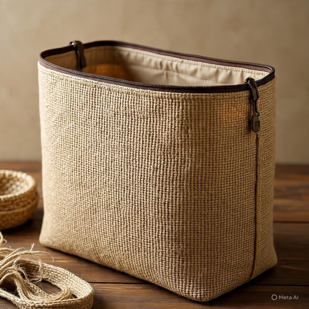 Jute Bag with Zip from QUAPRI