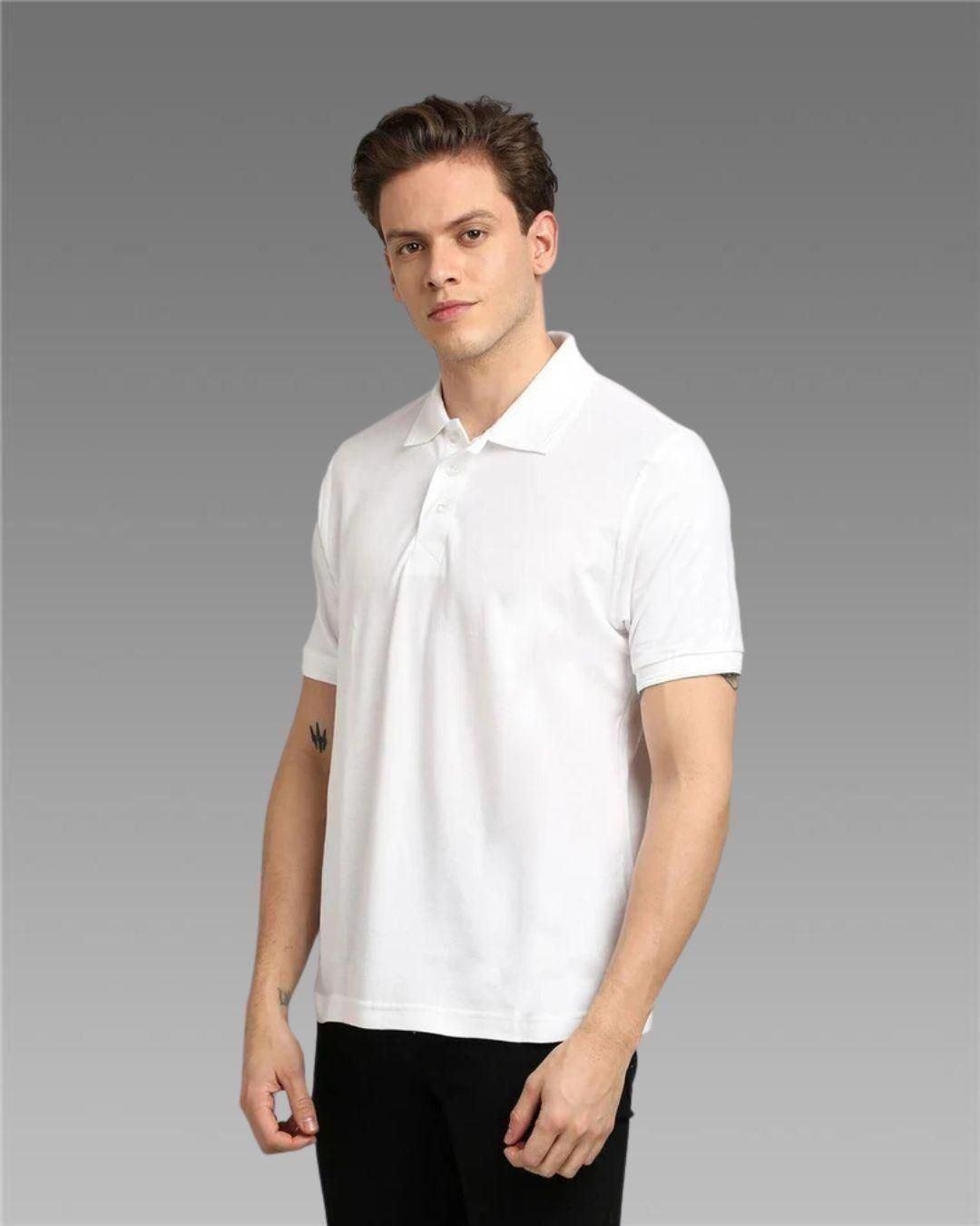 "Matte Solid Half Sleeves Men's Polo T-Shirt"