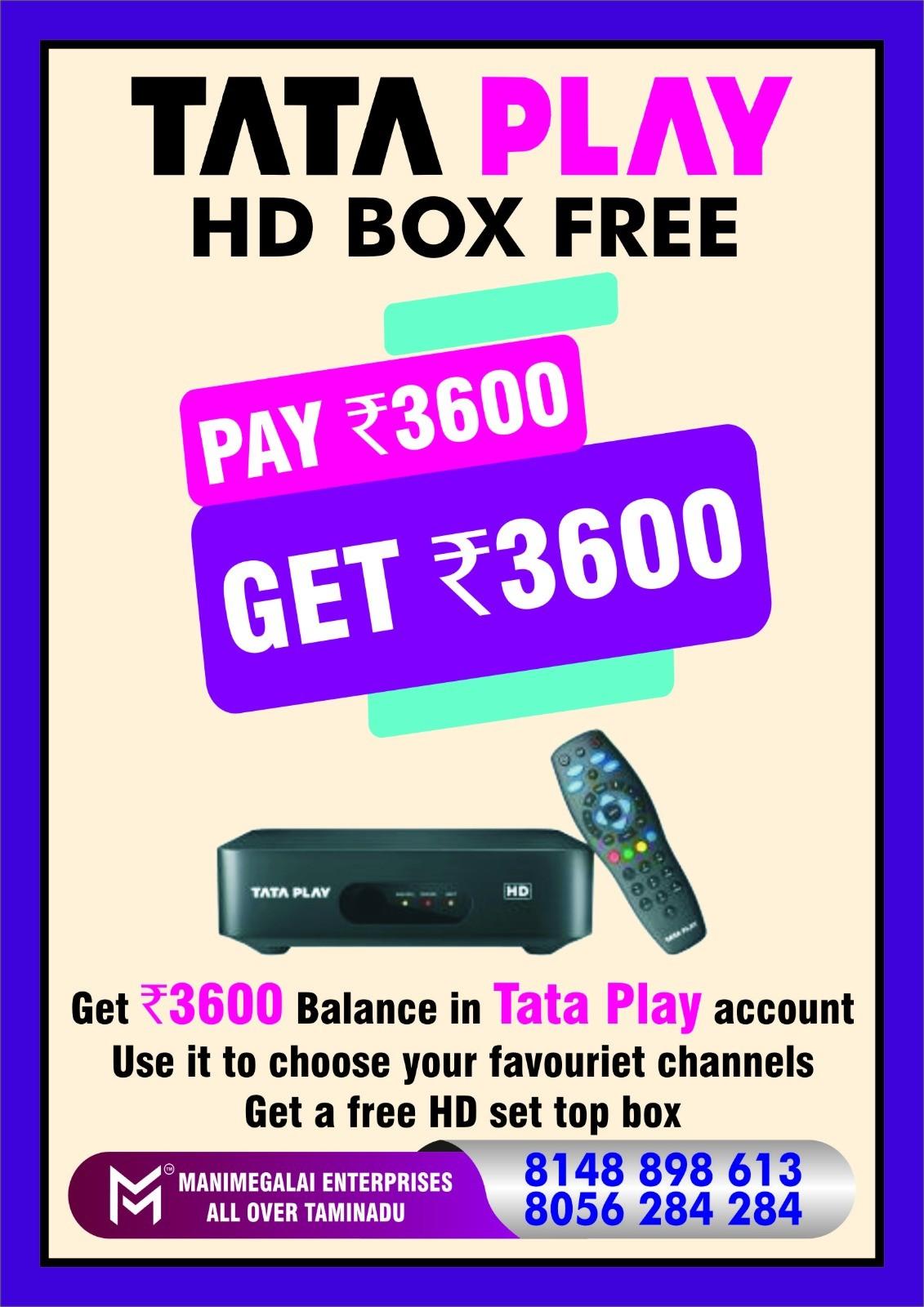 Kodungaiyur call 8056 284 284 | Tata Play DTH New Connection 