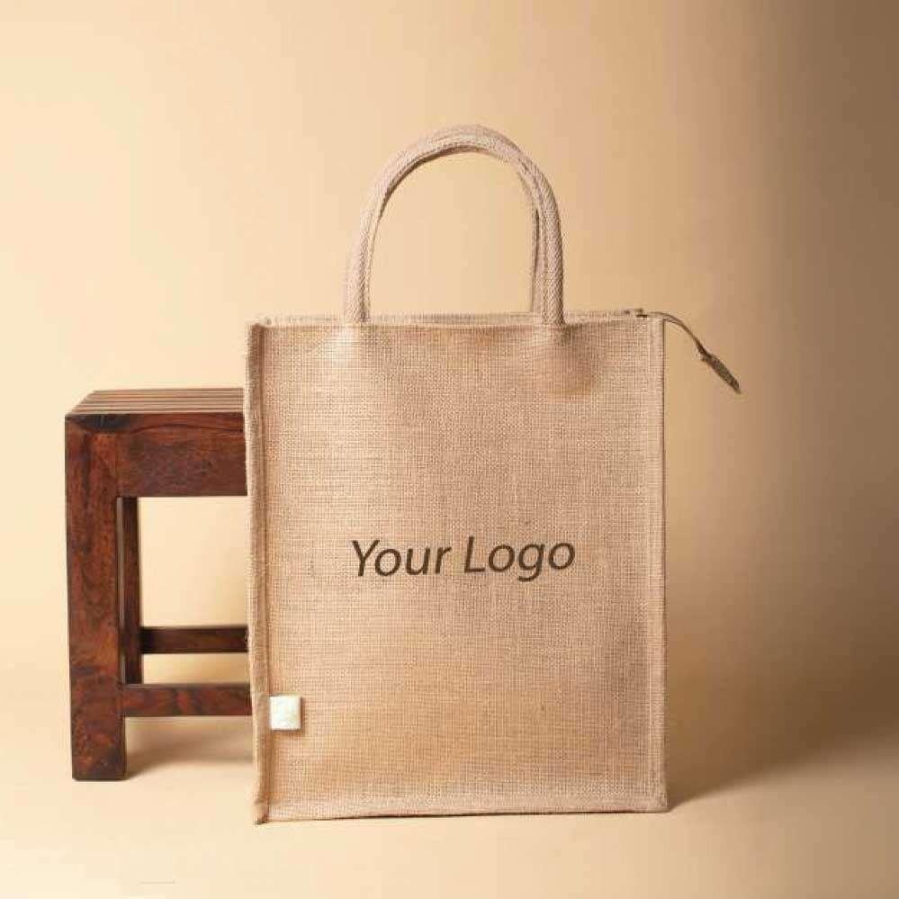 Jute Bag with Zip Printing