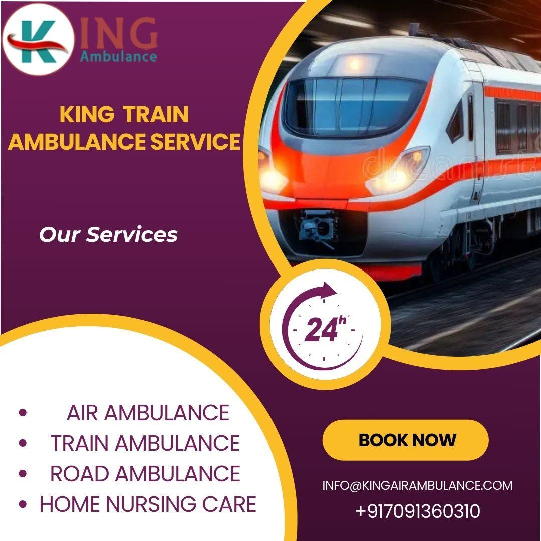 King Train Ambulance in Varanasi providesto patients at a very low rate.