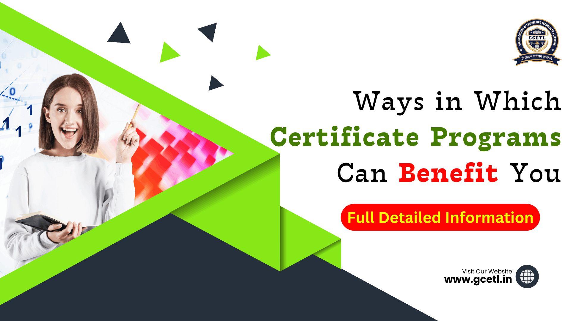 Certificate Programs Can Benefit 