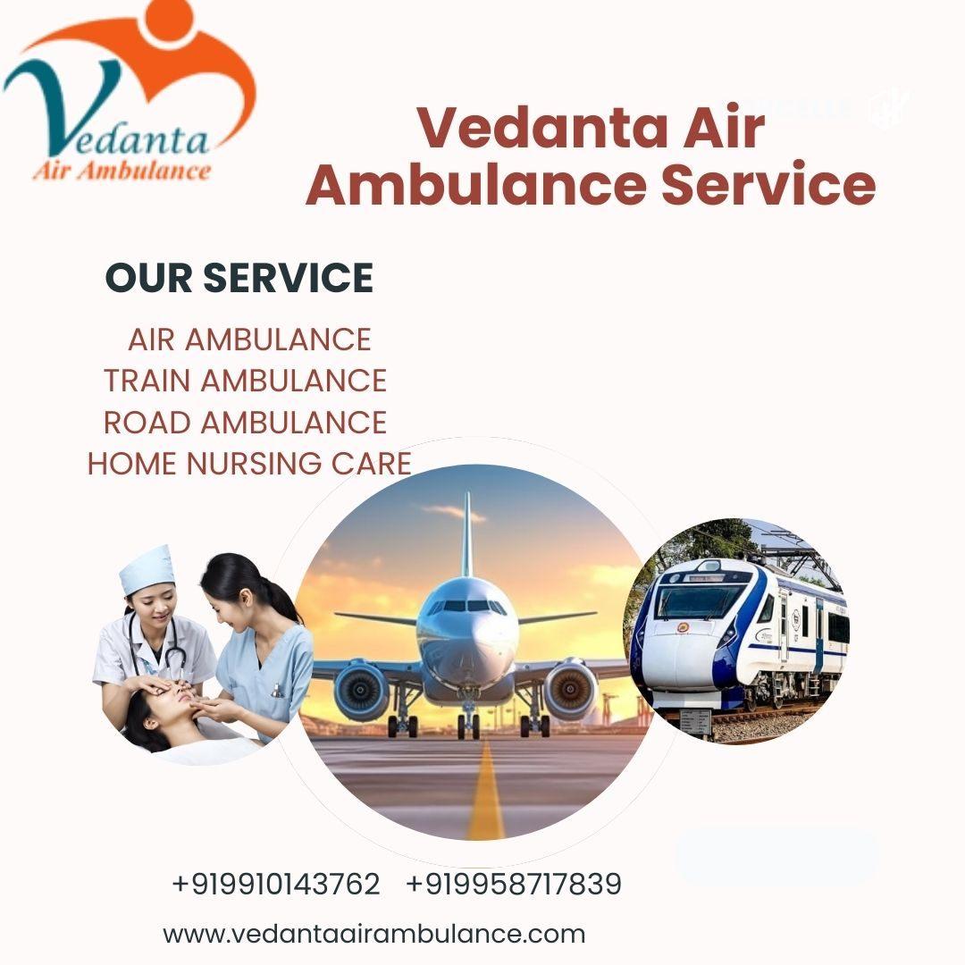 Vedanta Air Ambulance Service in India provides life saving  patients