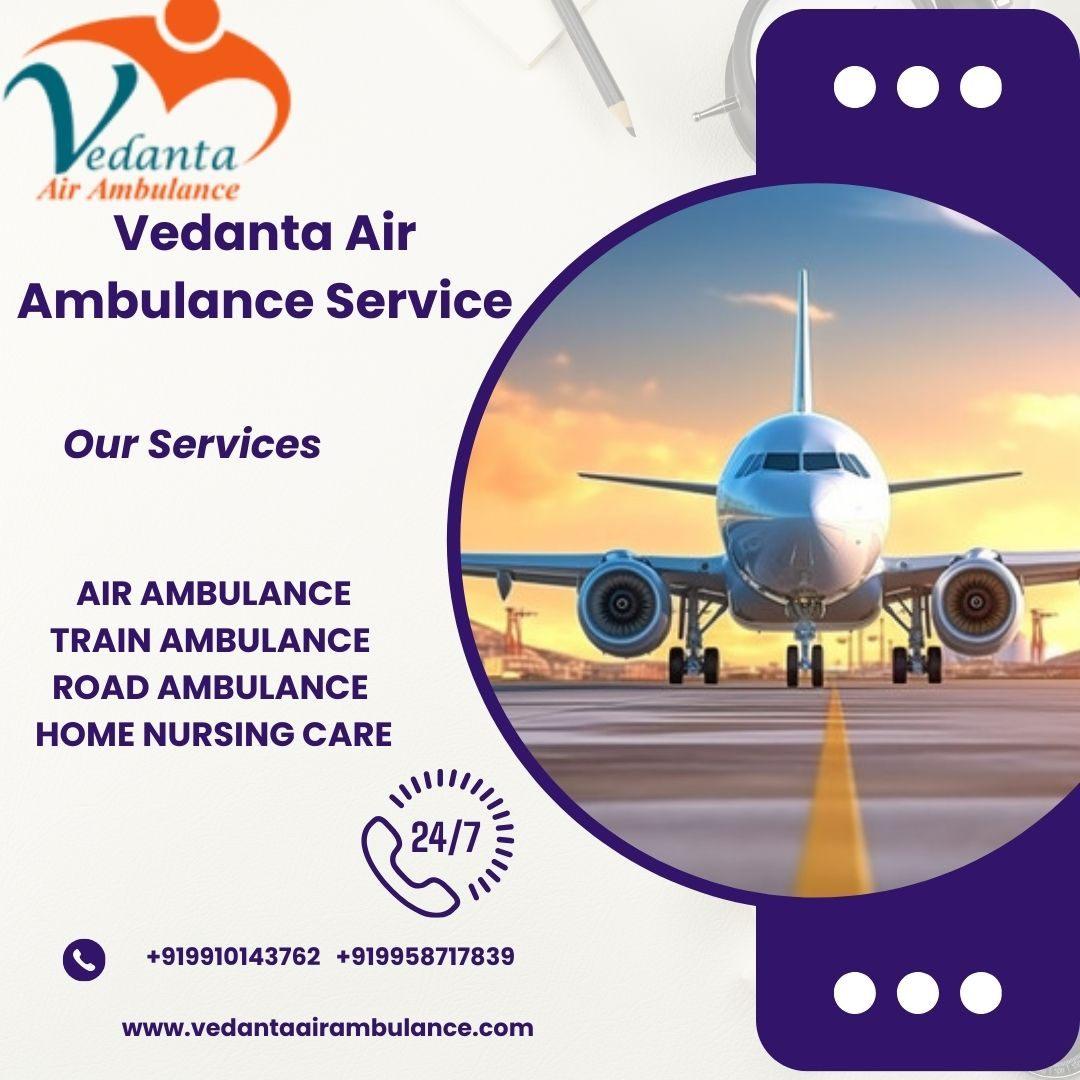 Vedanta Air Ambulance service in Ahmedabad provides a safe transportation 