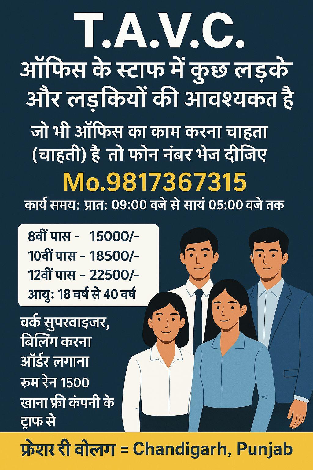 Work from chandigarh office hiring