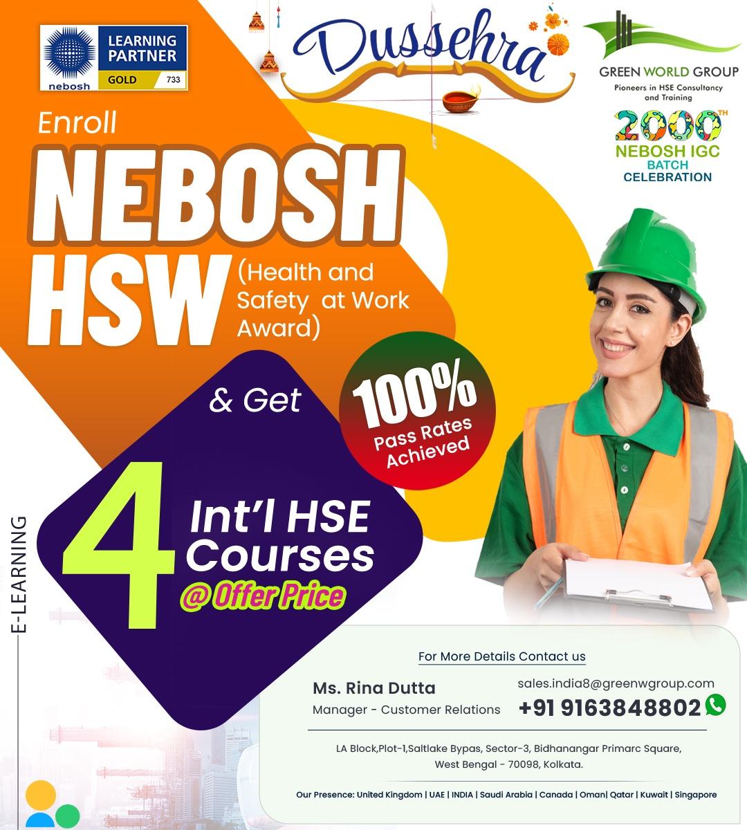 Start your safety career with the NEBOSH HSW in Kolkata!