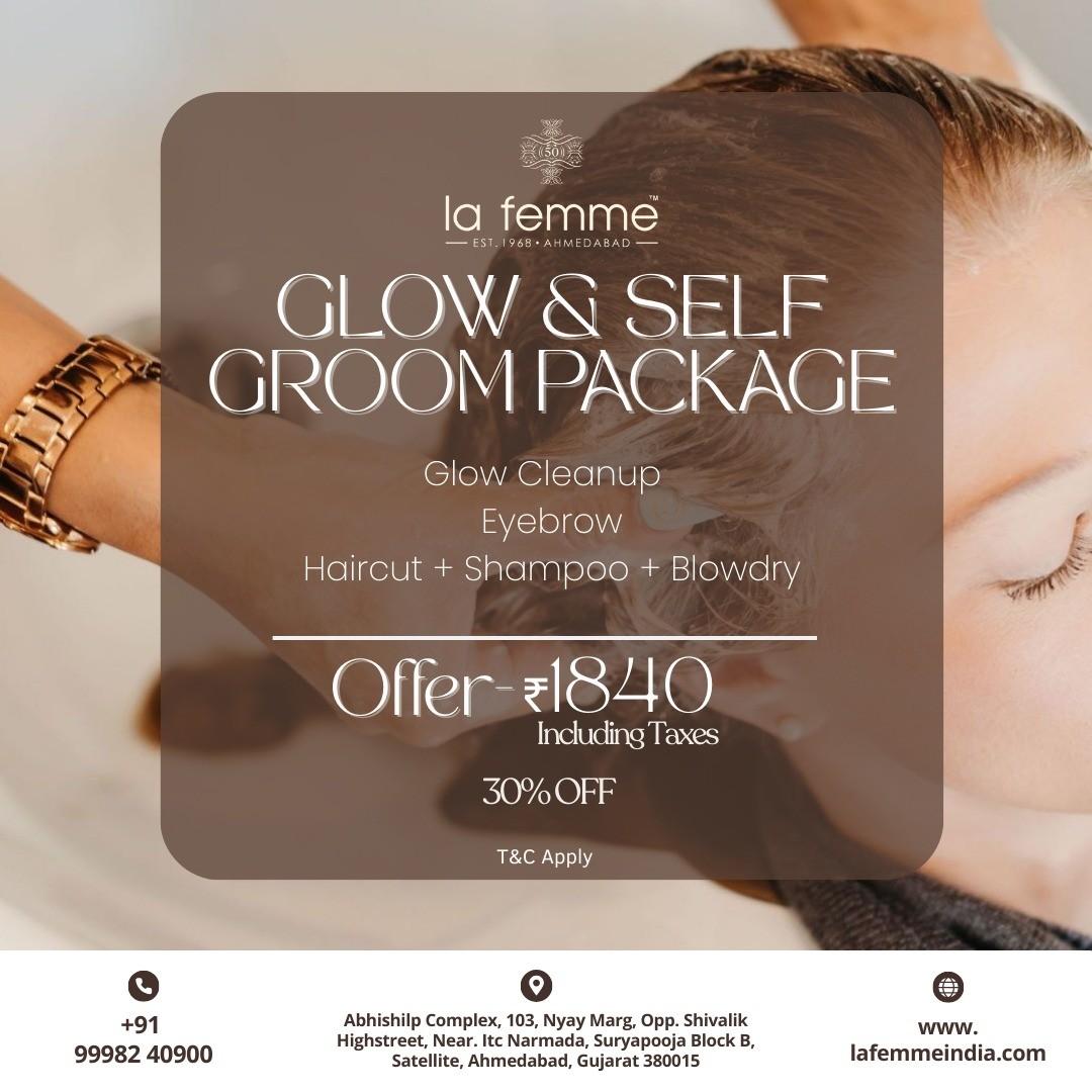 la femme bridal studio, ahmedabad, Self groom package, glow clean up.