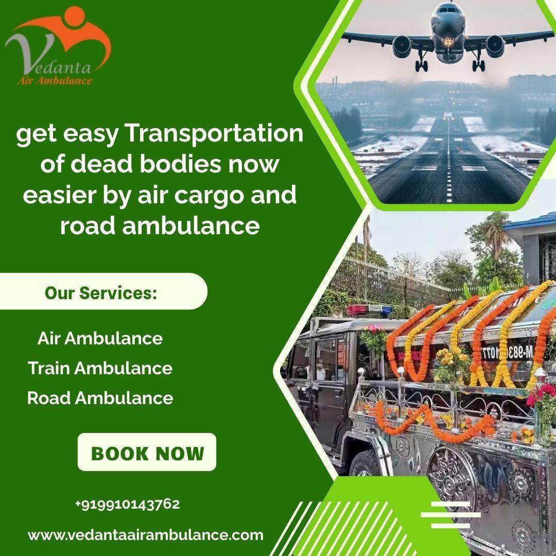 Vedanta Dead Body Ambulance in Hyderabad provides the lowest booking 