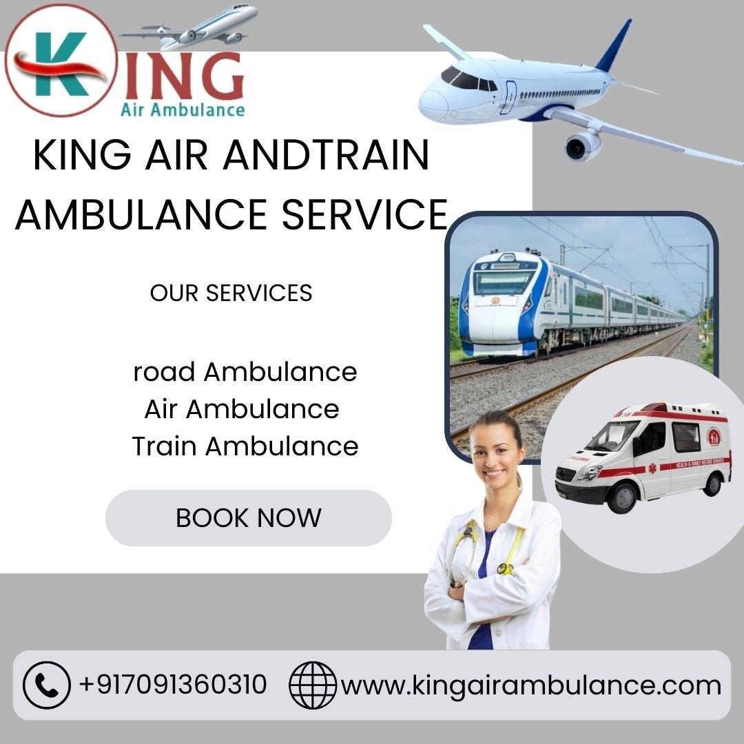 Book King Train Ambulance Service in Kolkata  best medical equipment  patient. 