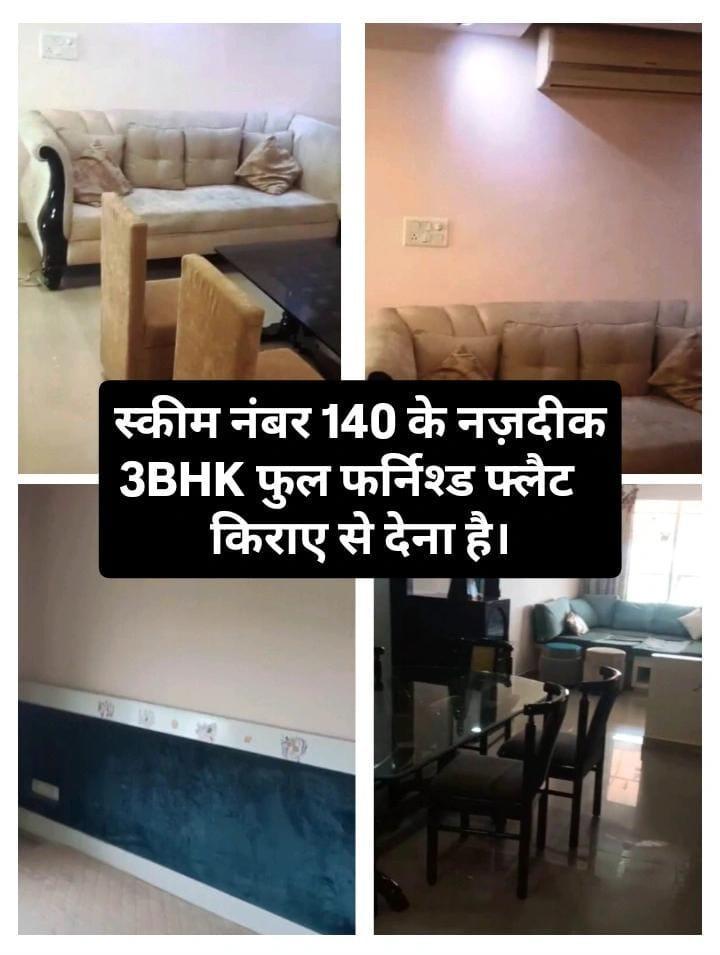 3BHK Furnished Flat Available On Rent Near Scheme no 140,Covered Campus.