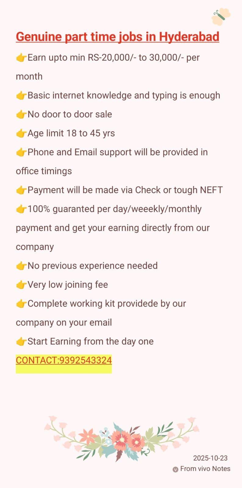 100 % genuine Work From Home Jobs Part time & Full Time