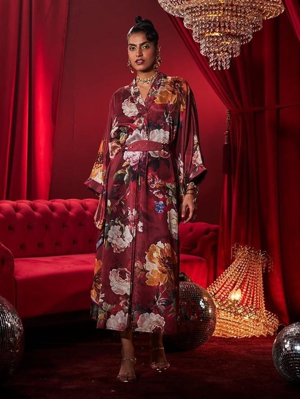 Divine Dahlia Kaftan and Party Co-ord Set for Women