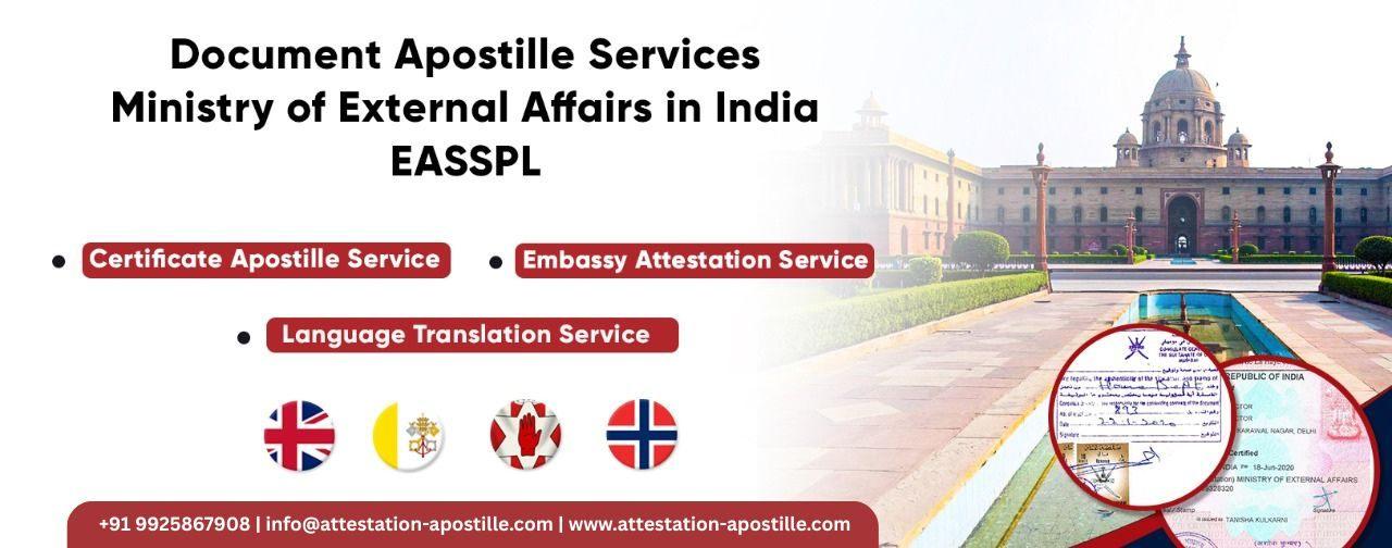 MEA Apostille Attestation Translation Services in India