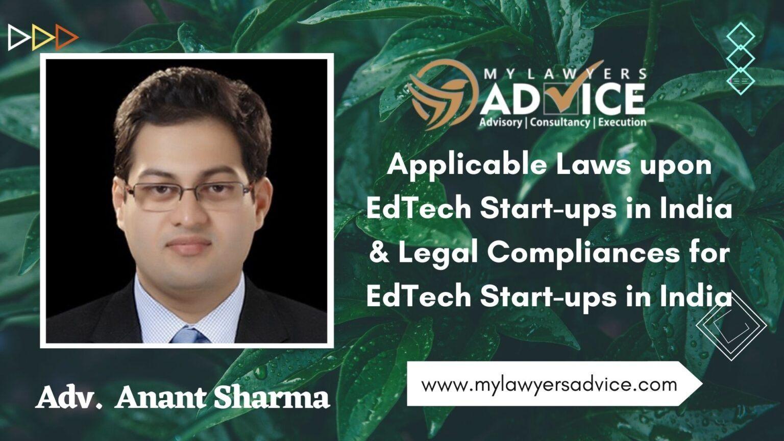 Applicable Laws upon EdTech Start-ups in India & Legal Compliances