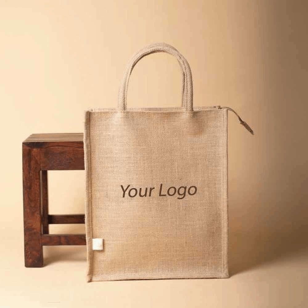 Jute Bag with Zip Printing in bangalore