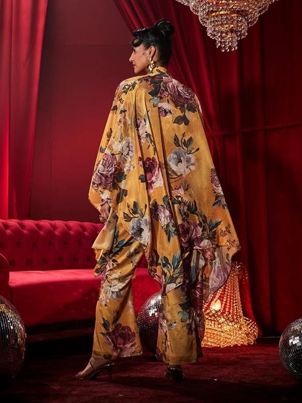 Rose Tiara Bell Bottom Pants & Fashionable Party Wear Look