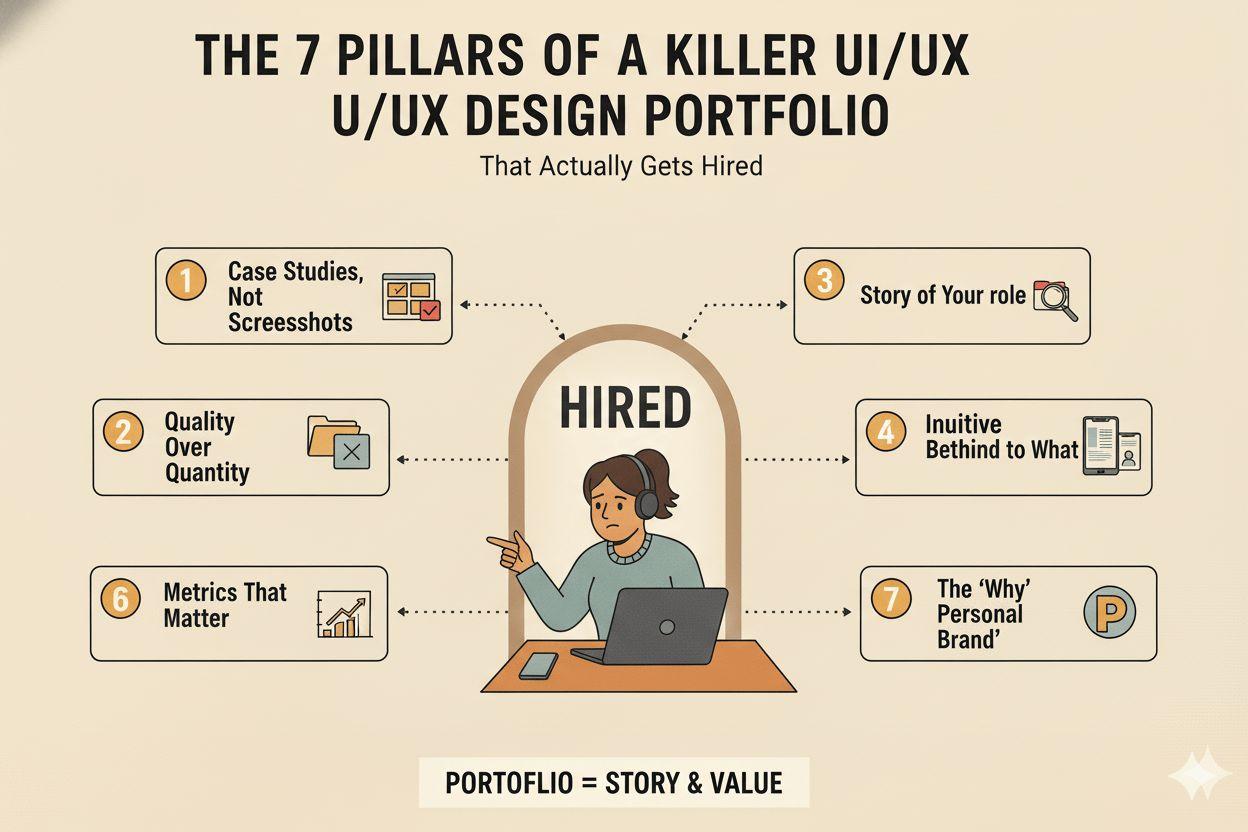 The 7 Pillars of a Killer UI/UX Design Portfolio (That Actually Gets Hired)	