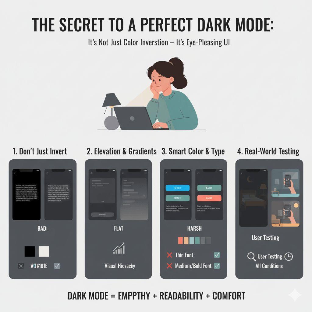 The Secret to a Perfect Dark Mode: A Designer's Guide to Eye-Pleasing UI   
