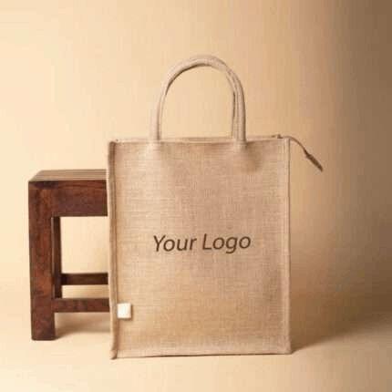 Jute Bag with Zip printing 