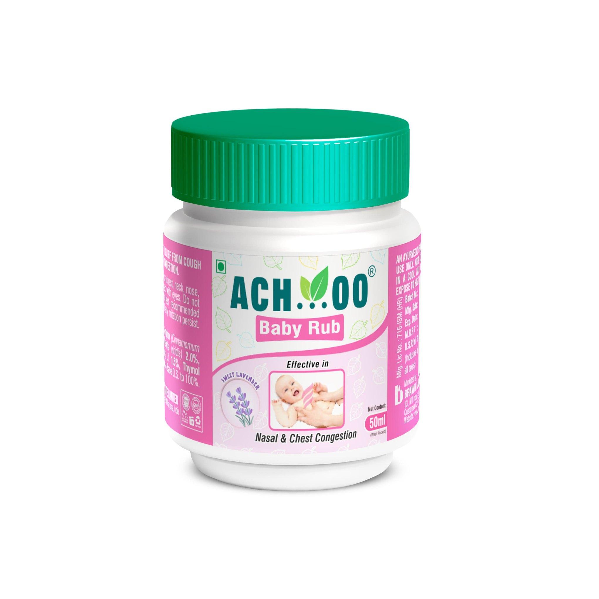 Achoo Baby Rub Gentle Relief for Cough, Cold & Congestion