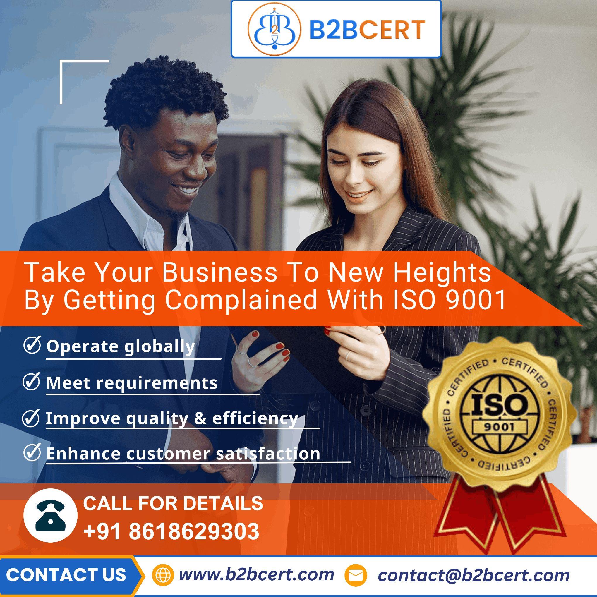 Achieve ISO 9001 Certification in Bangalore with Expert Consultants B2B Cert