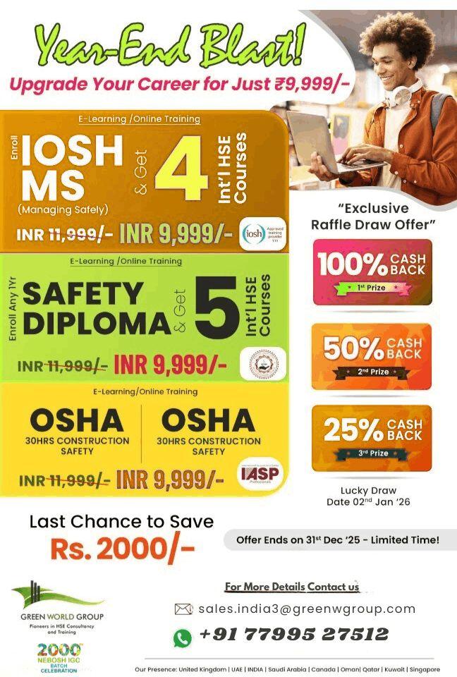   Year-End Blast ,Upgrade Your Safety Career Now