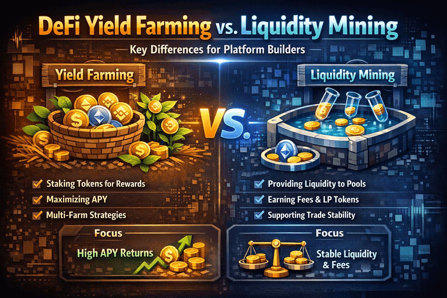 DeFi Yield Farming vs Liquidity Mining Key Differences for Platform Builders