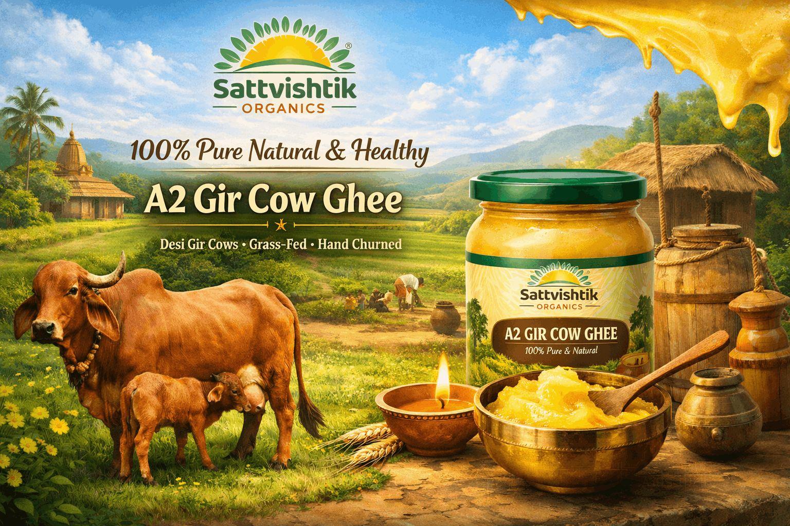 100% Pure Natural & Healthy A2 Gir Cow Ghee by Sattvishtik
