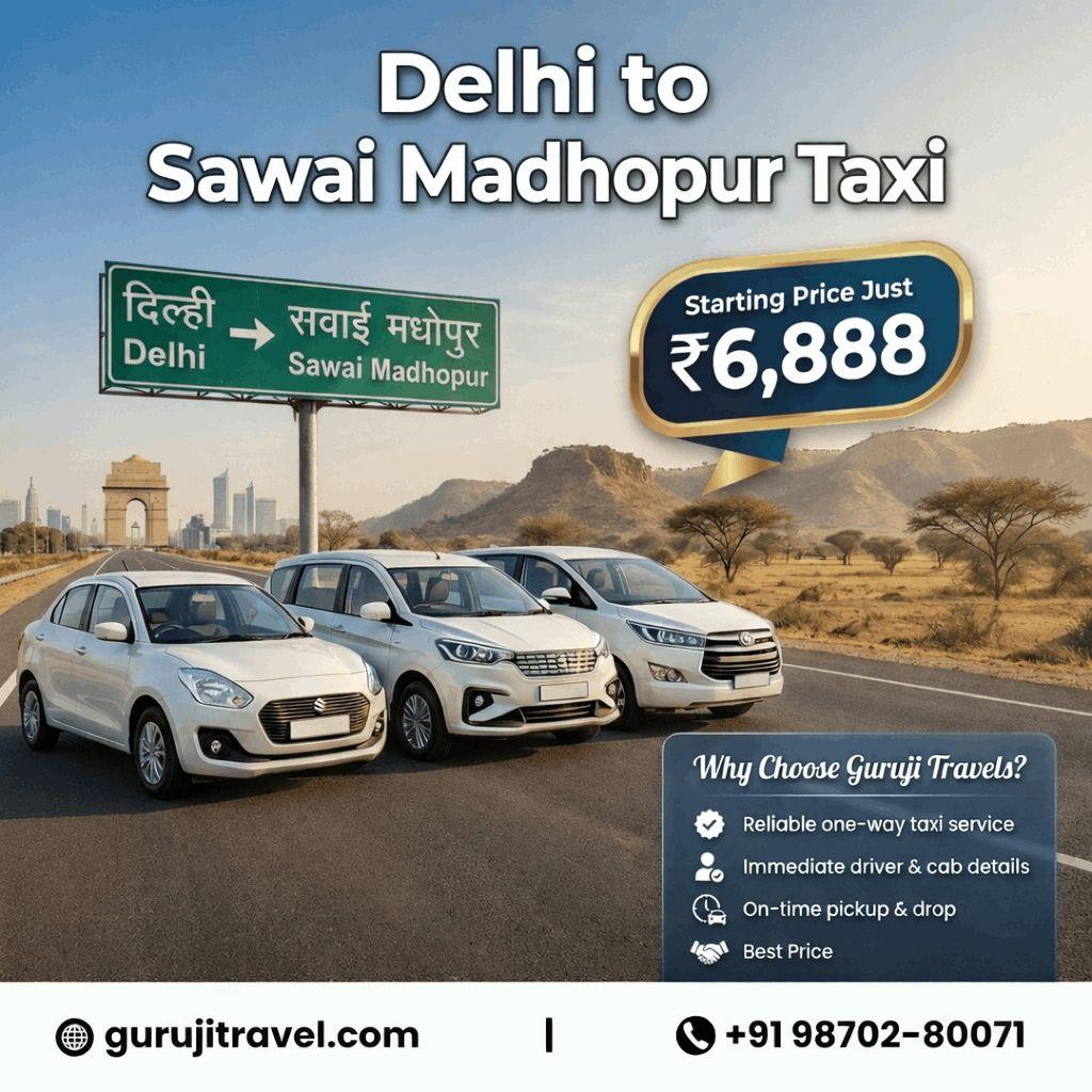  Delhi to Sawai Madhopur Taxi