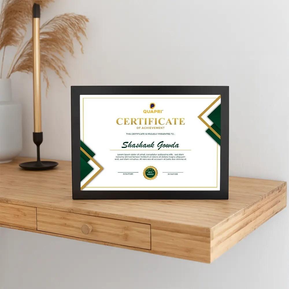 High-Quality Framed Certificates