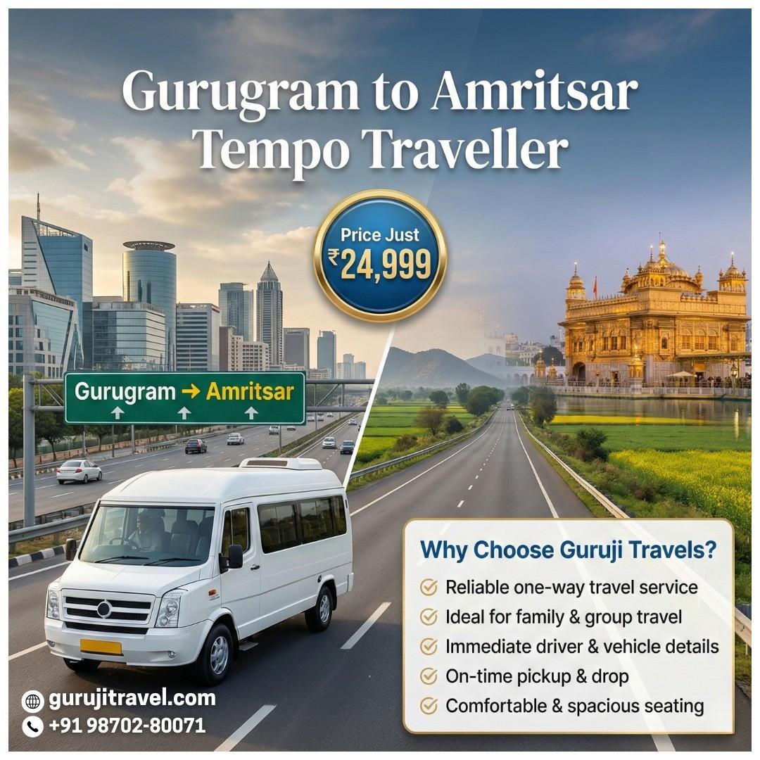 Gurugram to Amritsar Tempo Traveller