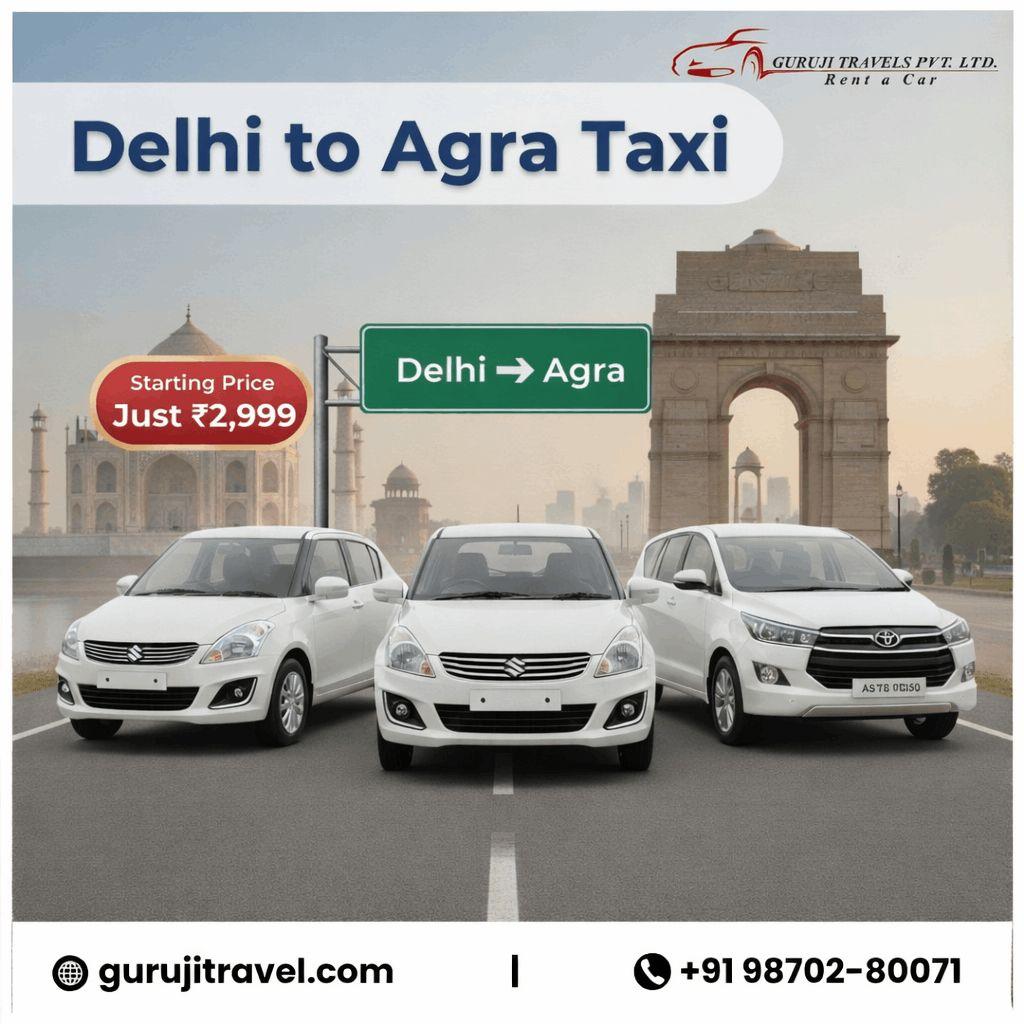 Delhi to Agra Taxi | Affordable & Safe Cab