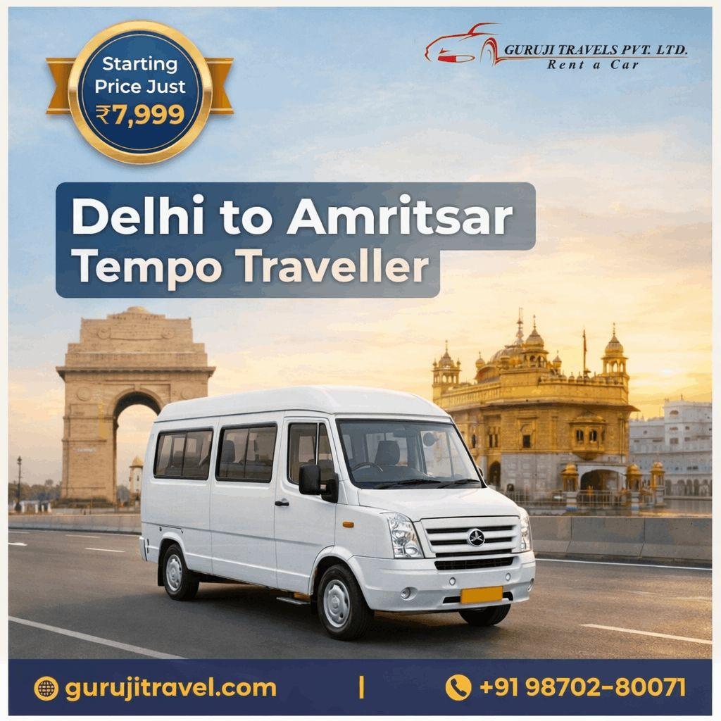  Delhi to Amritsar Tempo Traveller