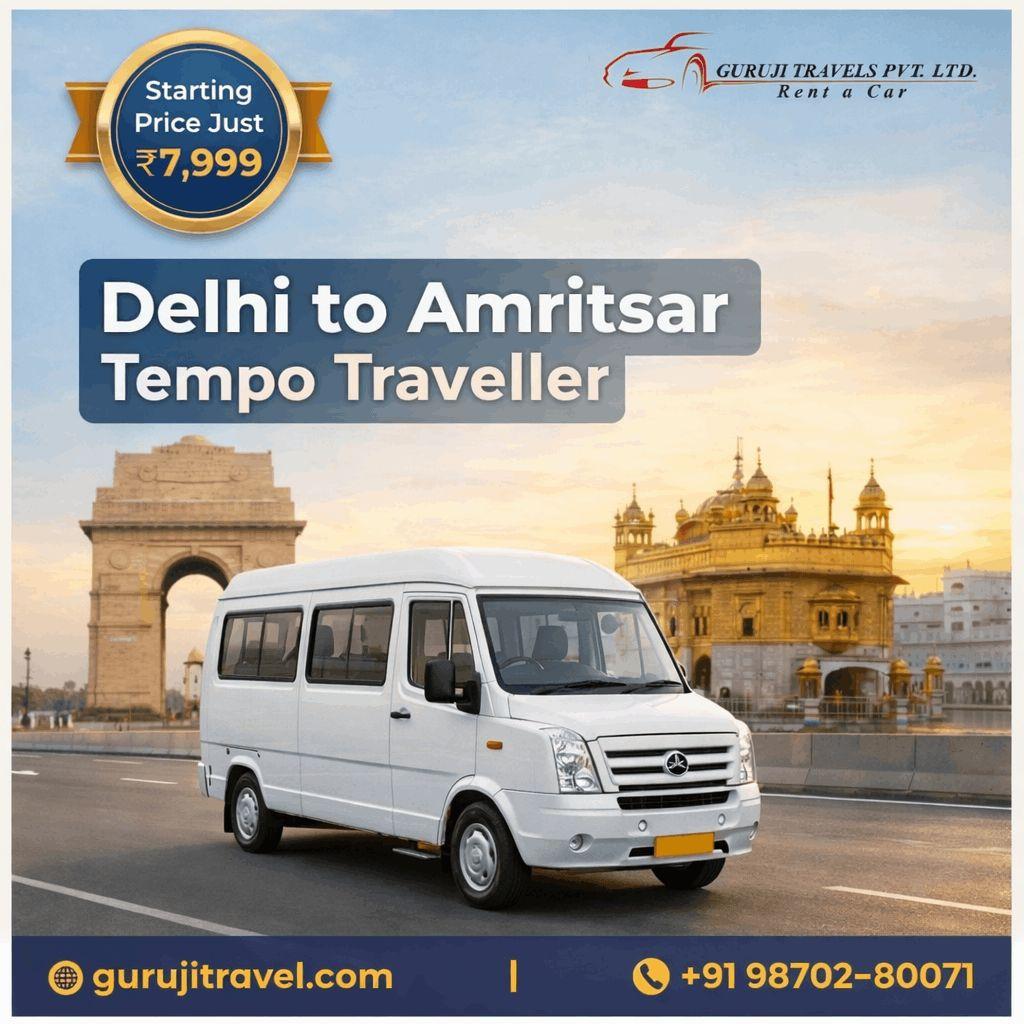 Delhi to Amritsar Tempo Traveller