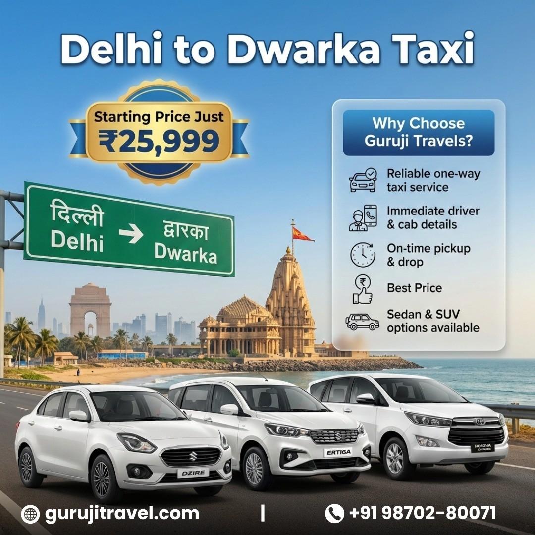 Easy Online Booking  Delhi to Dwarka Taxi