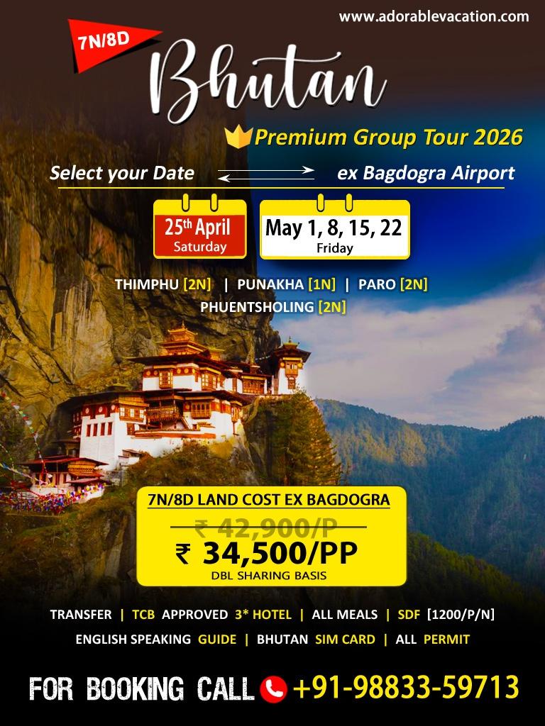 Bhutan Package Tour from Bagdogra